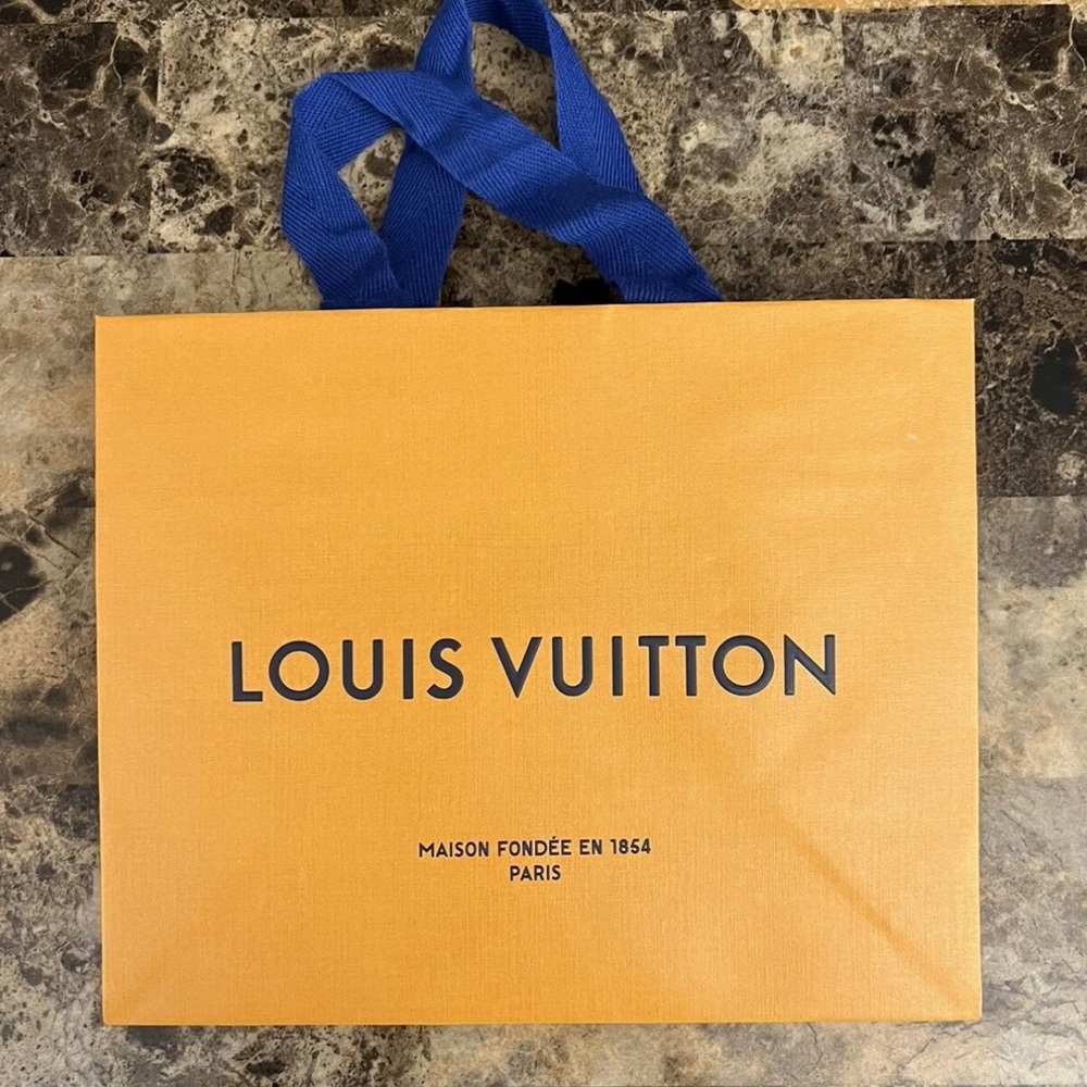LOUIS VUITTON Authentic Small Gift Shopping Bag Orange SIZE 8.5 X7 X 4.5 Inches